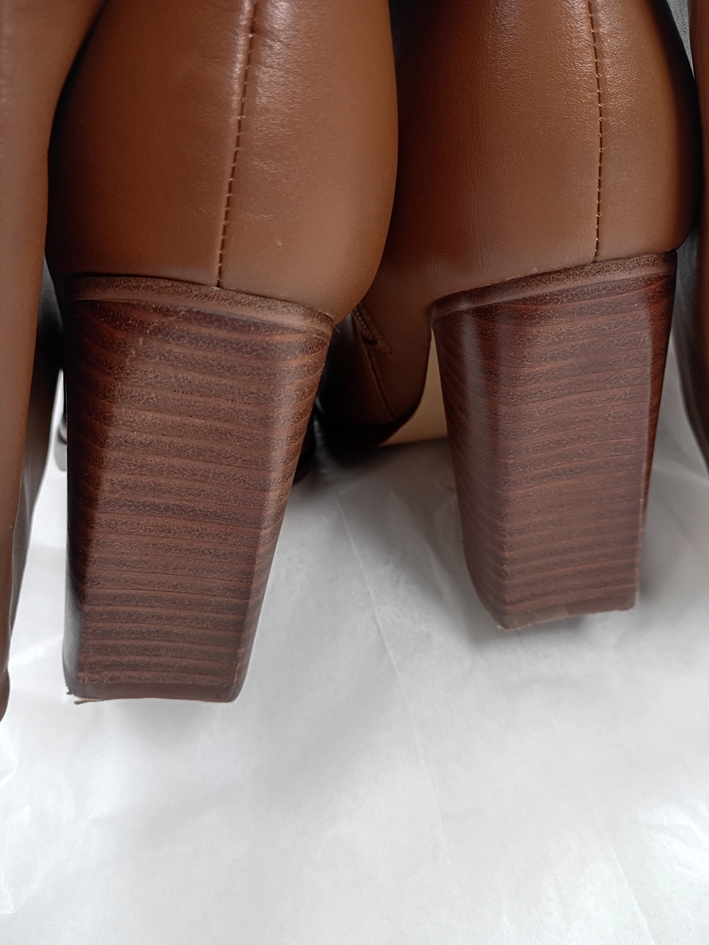 Marc Fisher LTD Lannie Leather Knee High Boots Natural Brown 9.5 NWOB - Picture 8 of 12
